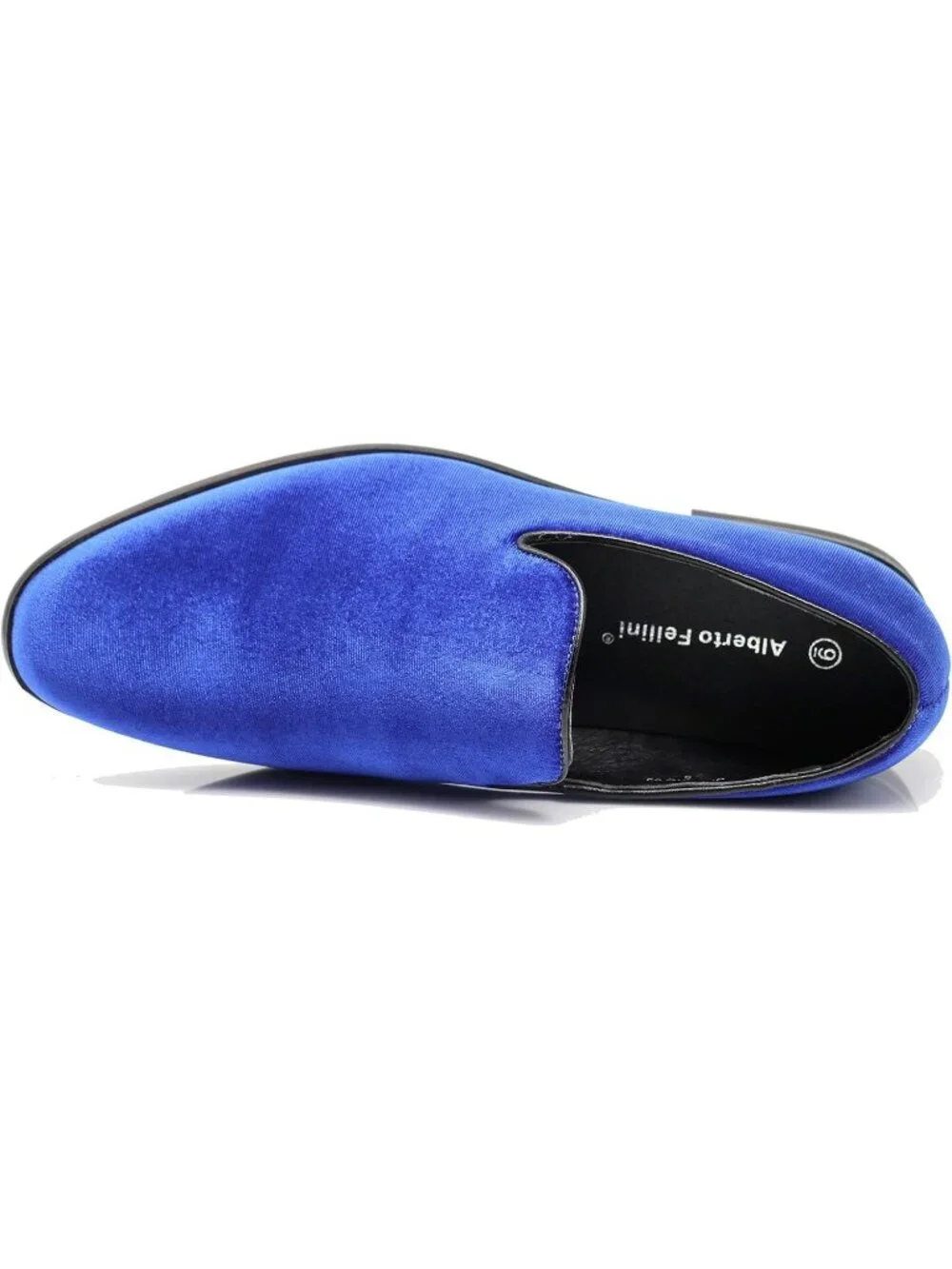 Men's Plain Royal Blue Vintage Velvet Loafers Slip On Classic Tuxedo Dress Shoes